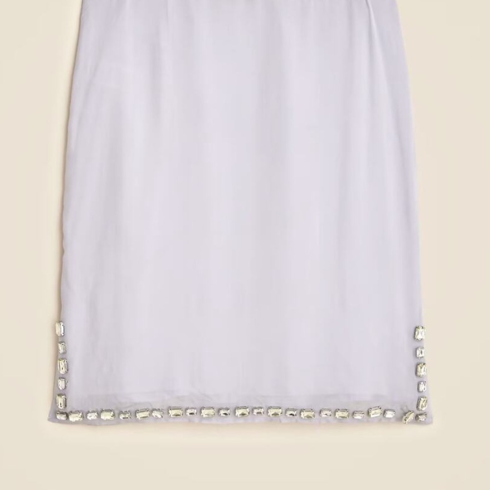 J. Crew White Pencil Skirt with Embellished Hem